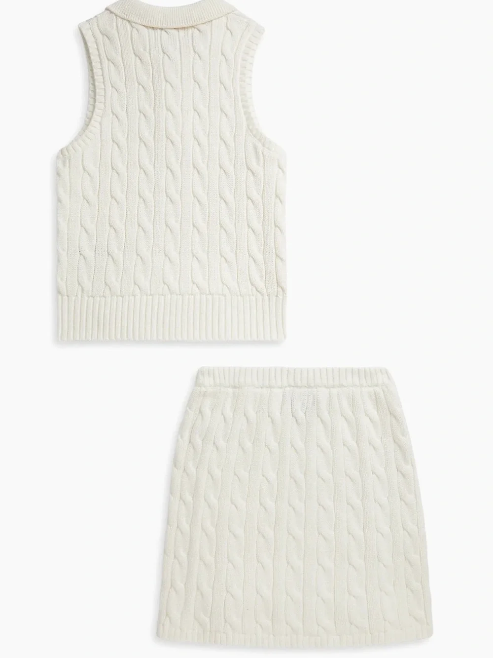 Polo Ralph Lauren Girls Cable Knit Sweater Skirt Set NWT